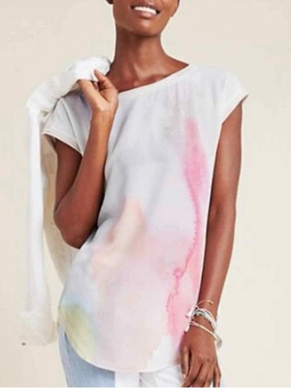 Gorgeous Anthropologie Watercolour Fabric Top/Blouse  Unique & Beautiful Size M